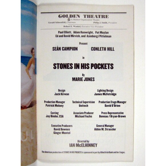 Stones in His Pockets Playbill July 2001 Sean Champion Conleth Hill - Picture 4 of 7